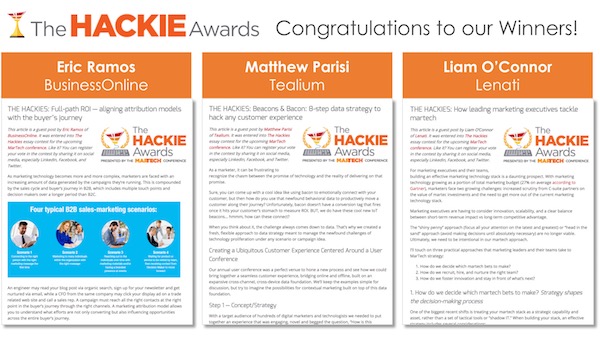 Winning Marketing Hacks Essays for the 2017 Hackies