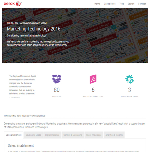 Marketing Technology Stack Navigator at Xerox