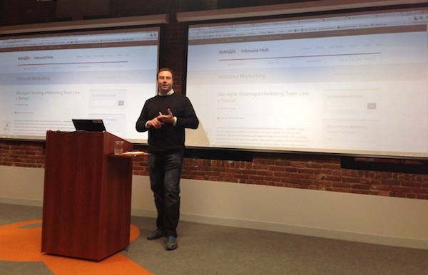 Mike Volpe presenting on Agile Marketing