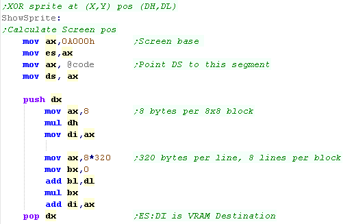 Sample Assembly Language Code